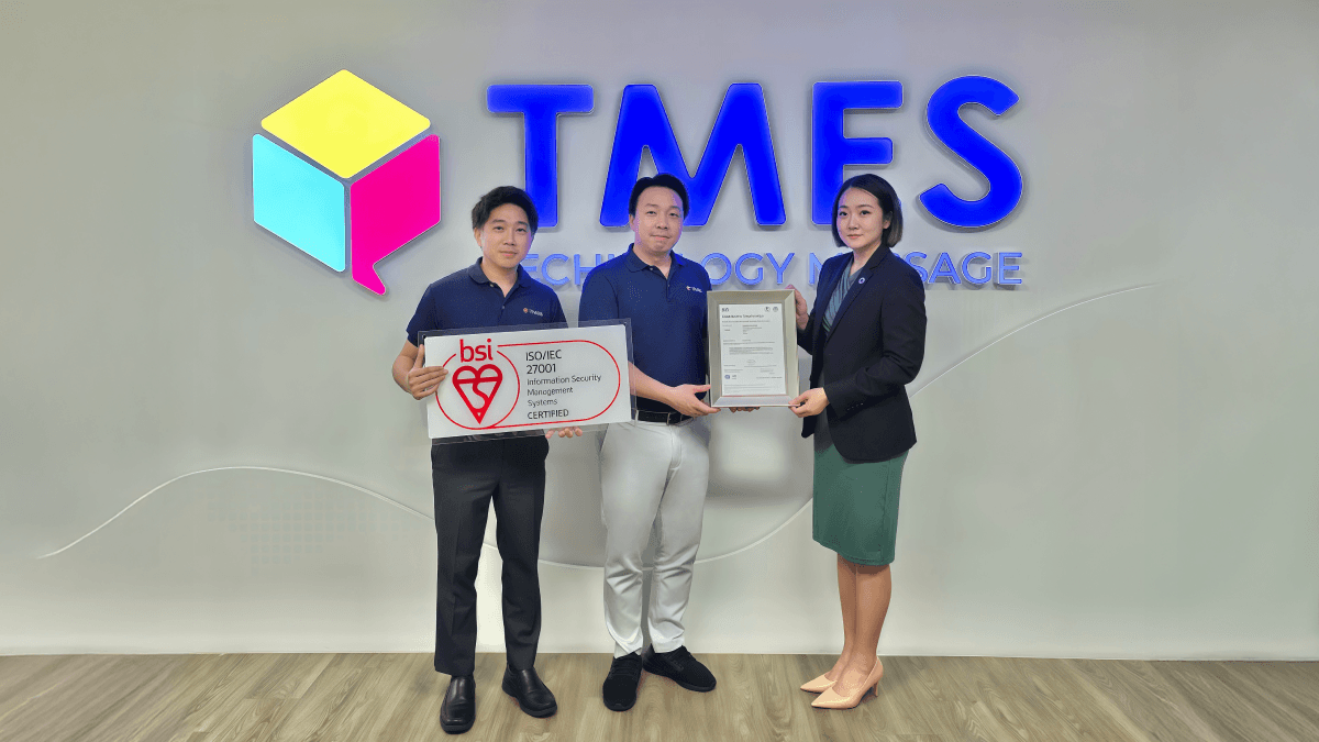 TMES receiving ISO/IEC 27001 certification from BSI
