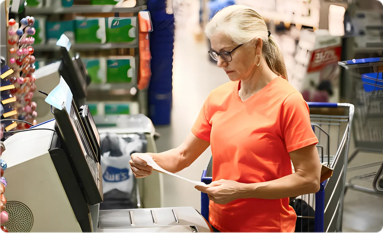 Customer at tax refund desk