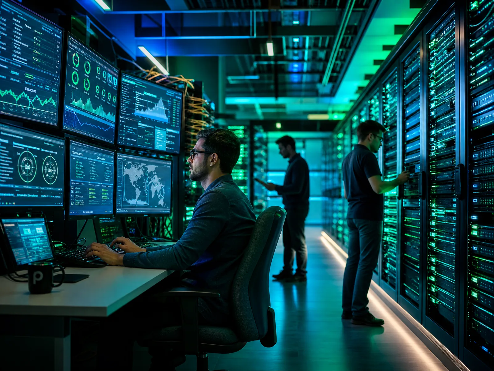 Managed services engineers at the network operations centre