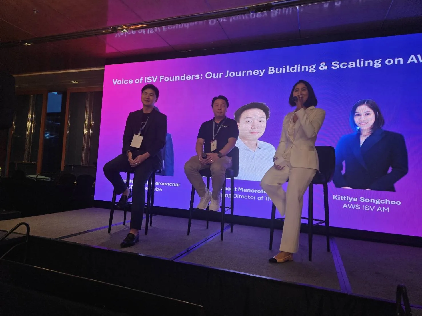 TMES on stage at the AWS Voice of ISV Founders panel